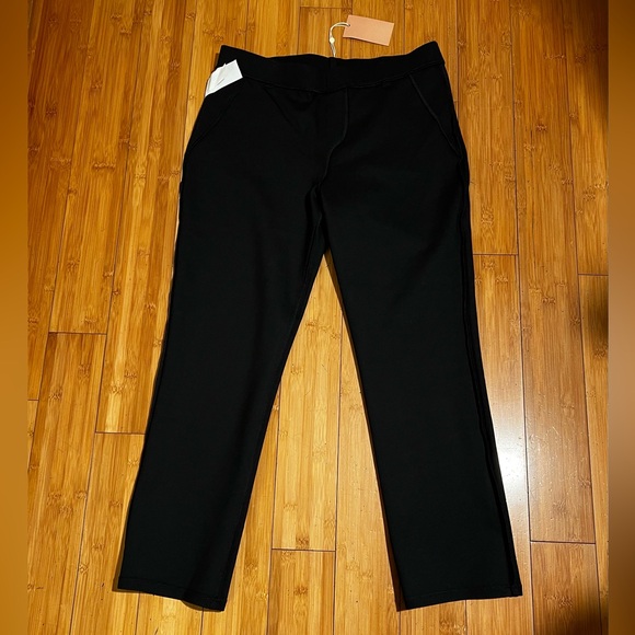 NWT Quince Pull On Ultra-Stretch Ponte Straight Leg Pants Black Size L - Picture 8 of 14